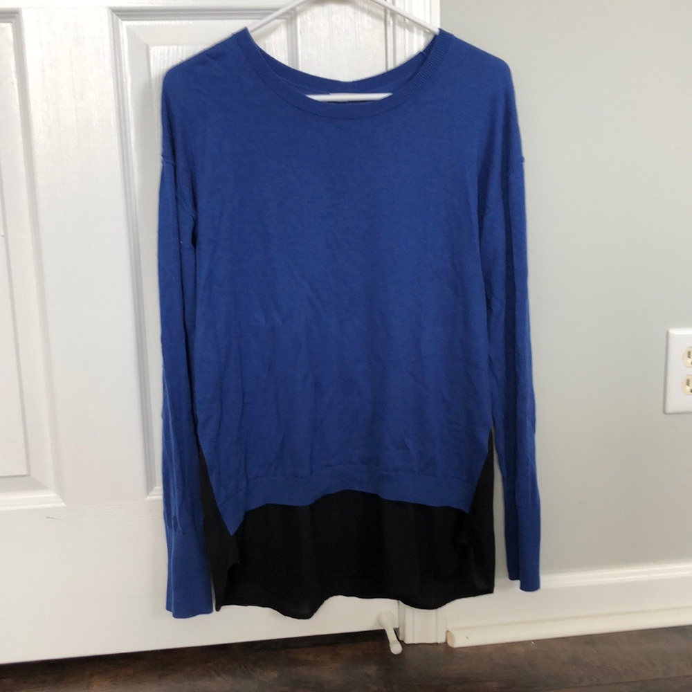 Blue and black top